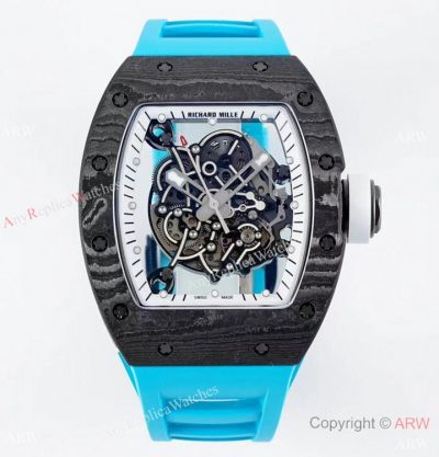 ZF Favtory Richard Mille RM 055 Bubba Watson NTPT Carbon & Blue Watch 42mm